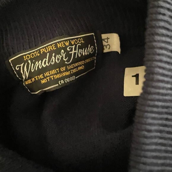 Vintage NWOT Windsor House 100% New Wool Mock Turtleneck Sweater Navy Blue - Picture 2 of 4